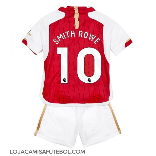 Camisa de Futebol Arsenal Emile Smith Rowe #10 Equipamento Principal Infantil 2023-24 Manga Curta (+ Calças curtas)